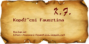 Kopácsi Fausztina névjegykártya